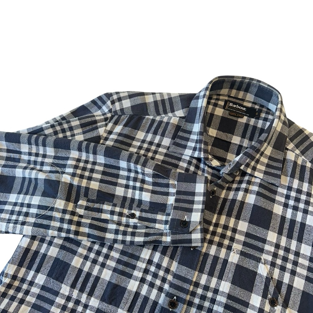 Barbour Men's Farnell Black Plaid Medium Weight‎ Shirt, Small